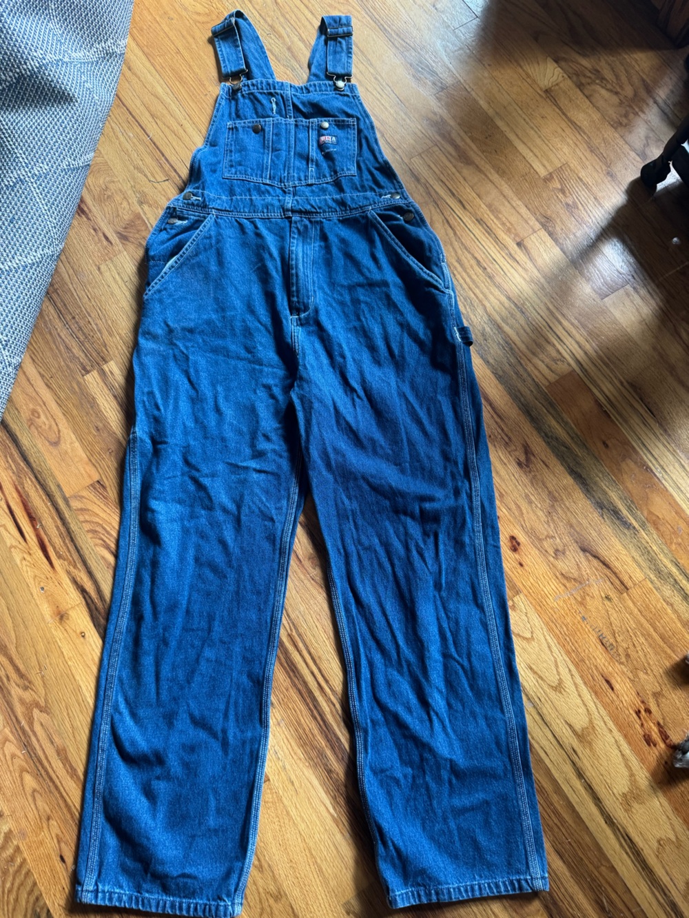 Classic Relaxed Men's Denim Overalls — Blue